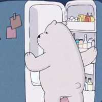 裸熊乖巧卡通头像单人 天太热了想把自己放冰箱